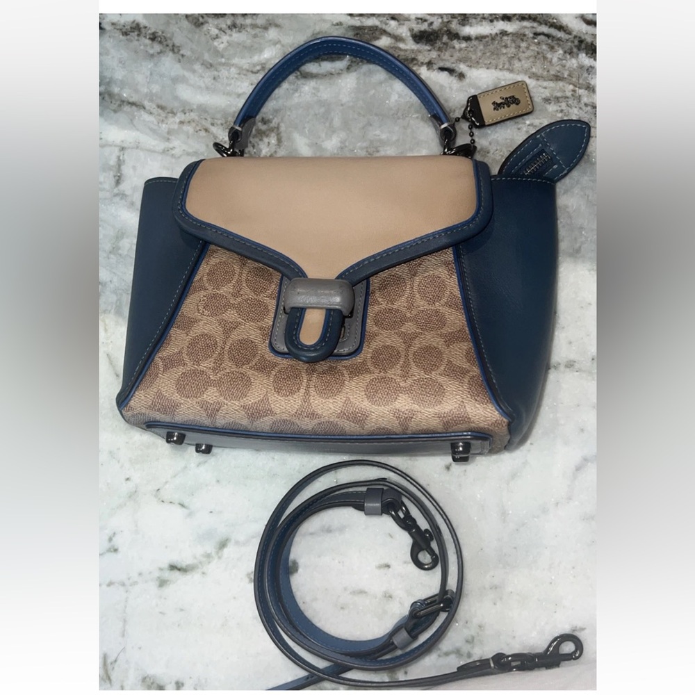 COACH C2080-699 Handbag Courier Carryall 23 2 Way Leather Beige Used